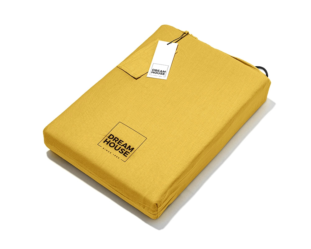 Dekbedovertrek Stone Washed Geel