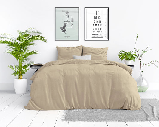 Dekbedovertrek Stone Washed Zand