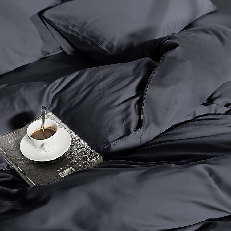 Dekbedovertrek Uni Bamboe Antraciet