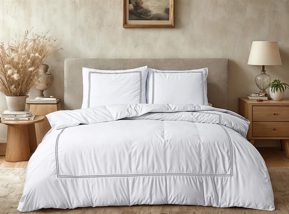 Dekbedovertrek Brata Wit Grijs