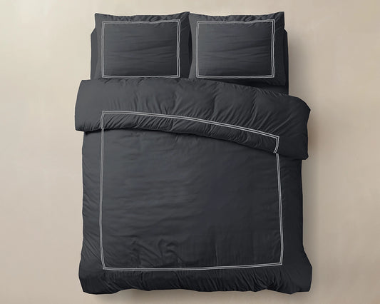 Dekbedovertrek Brata Zwart Grijs