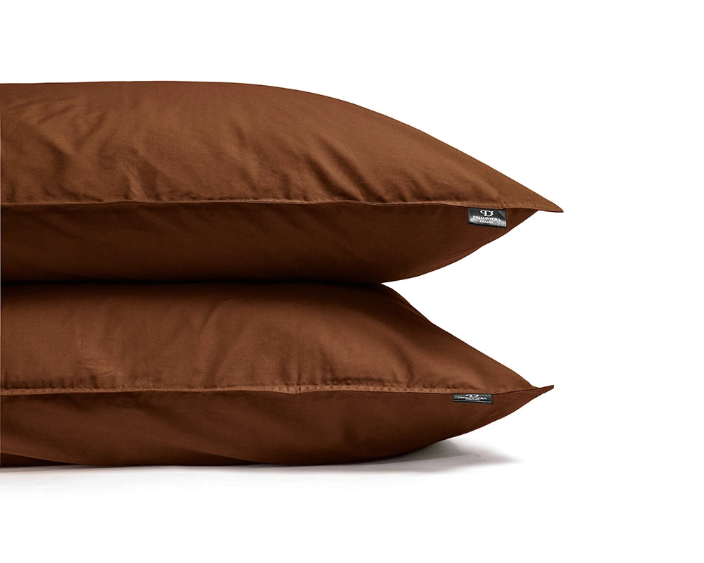 Dekbedovertrek Uni Percal Bruin
