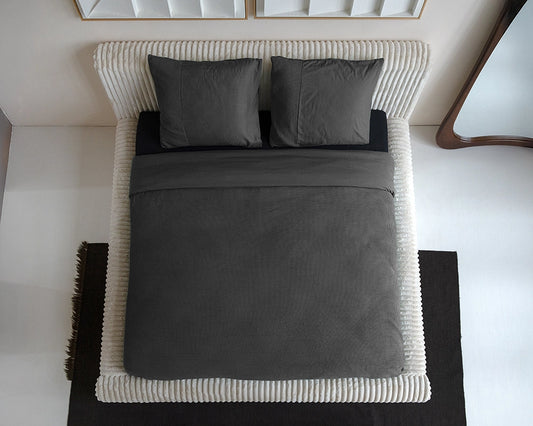 Dekbedovertrek Waffle Antraciet
