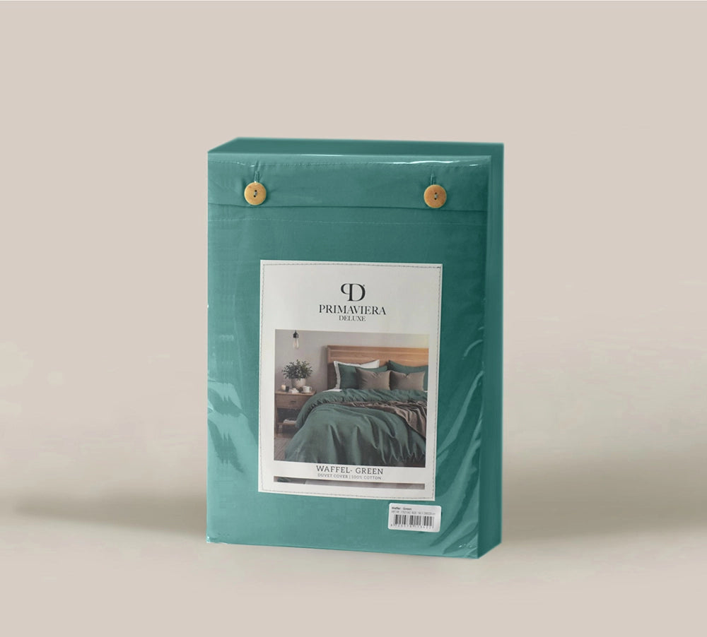 Dekbedovertrek Waffle Groen