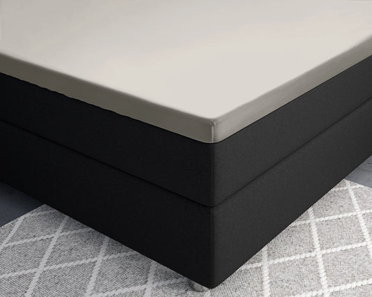 Hoeslaken Splittopper Satijn - Crème