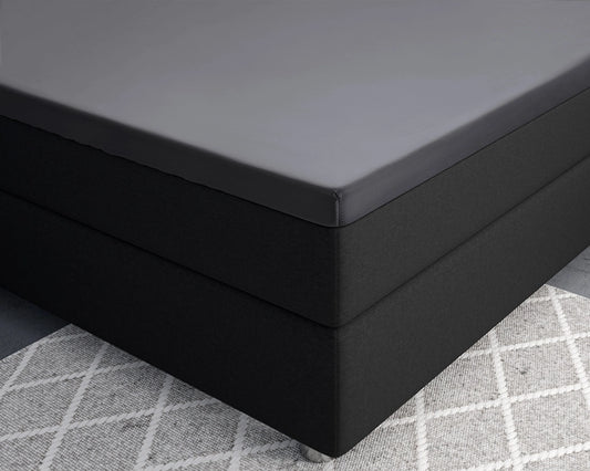 Hoeslaken Topper Satijn - Antraciet