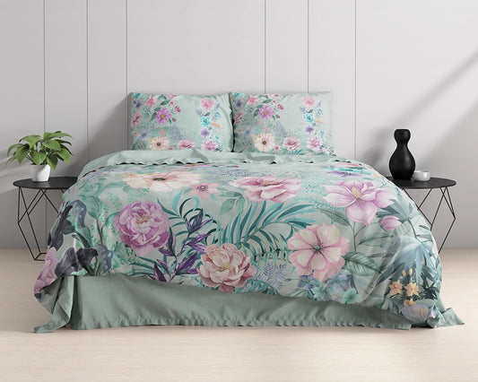 Dekbedovertrek Flore Blauw