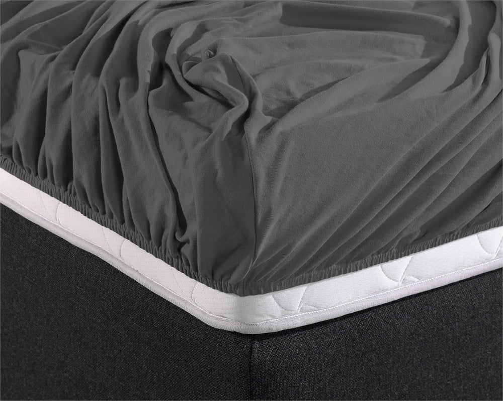 Hoeslaken Dubbel Jersey - Antraciet