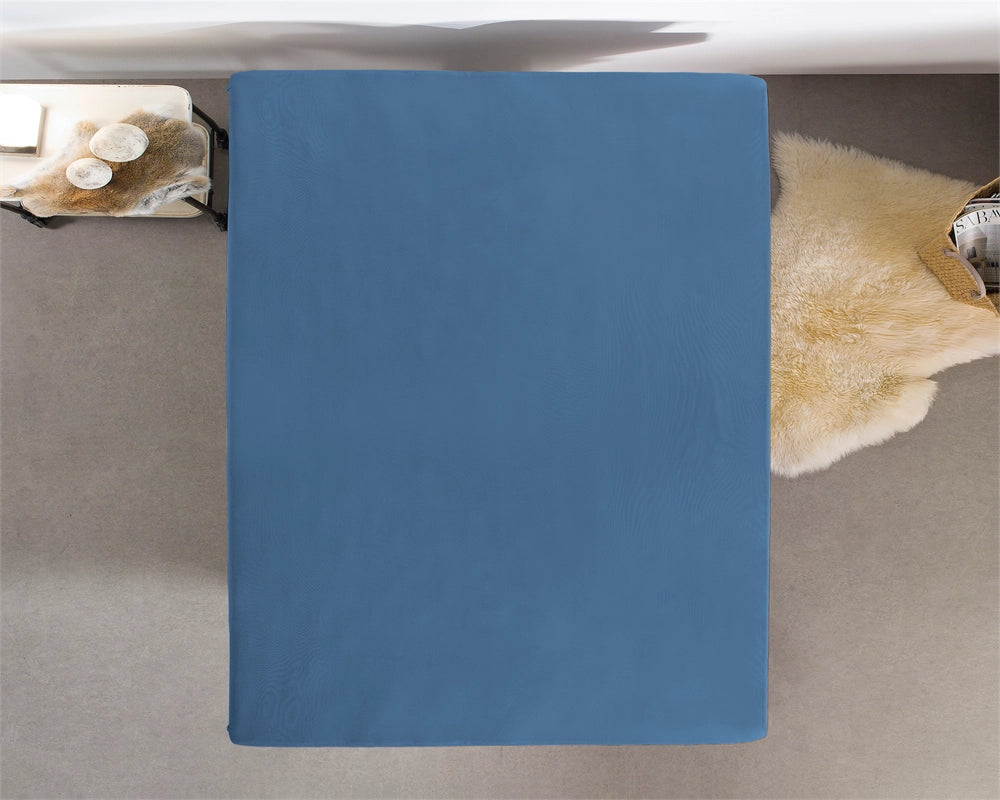 Hoeslaken Dubbel Jersey - Blauw