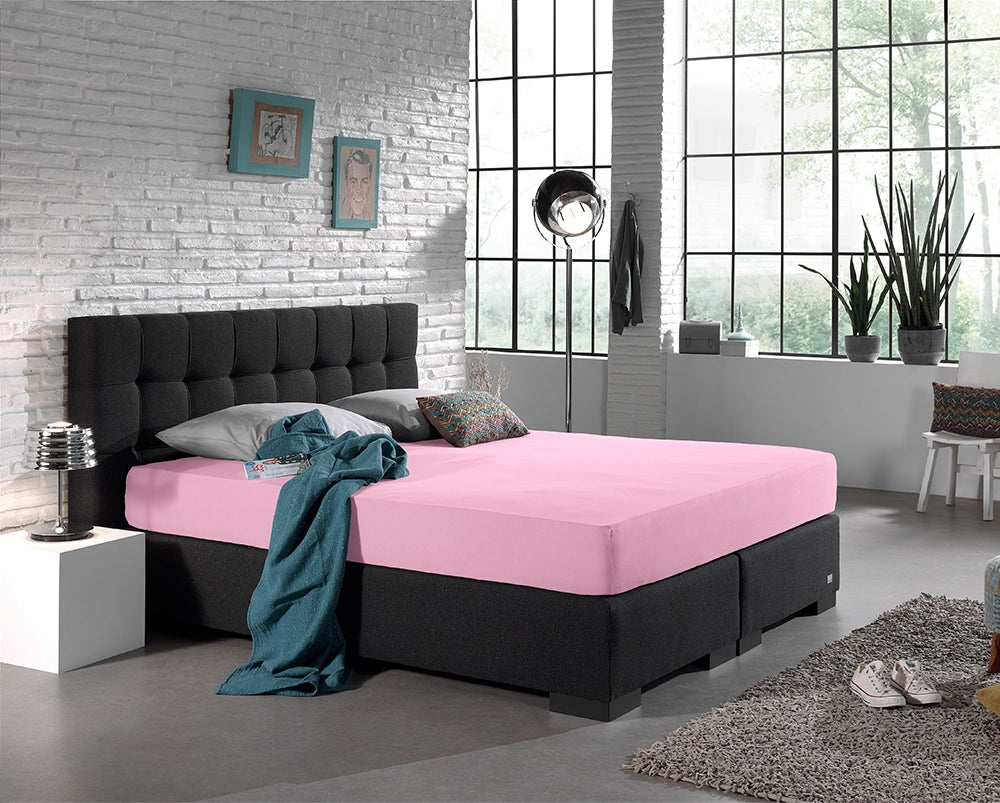 Hoeslaken Dubbel Jersey - Roze