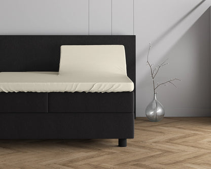 Hoeslaken Splittopper Dubbel Jersey - Crème