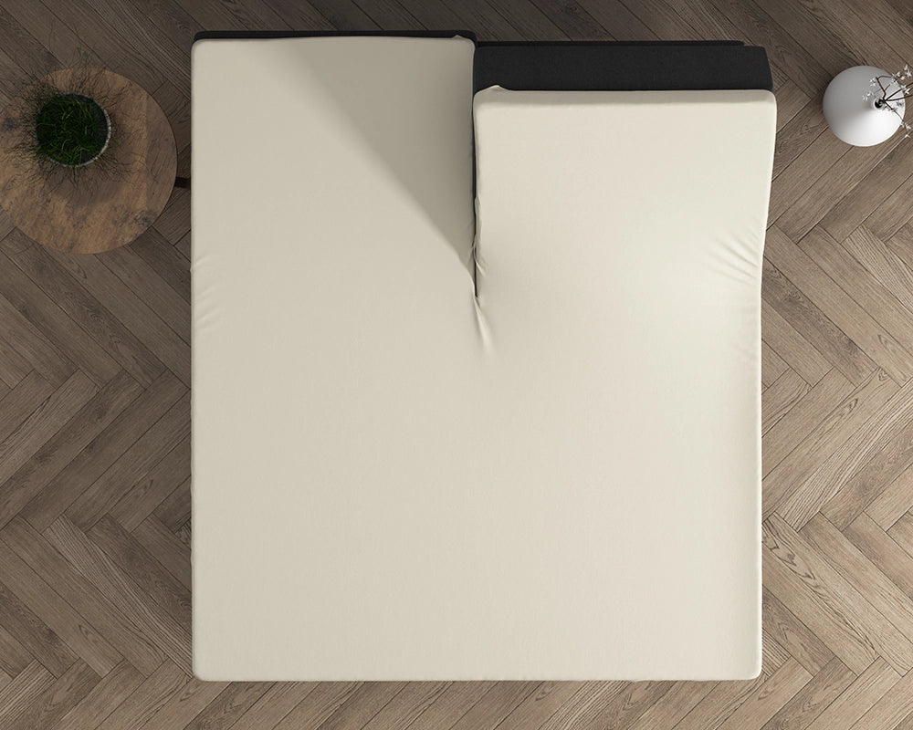 Hoeslaken Splittopper Dubbel Jersey - Crème