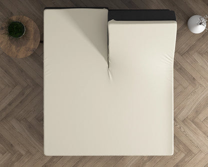 Hoeslaken Splittopper Dubbel Jersey - Crème