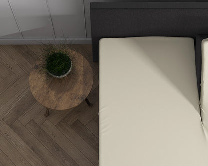 Hoeslaken Splittopper Dubbel Jersey - Crème