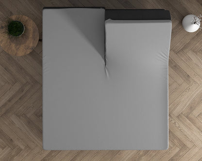 Hoeslaken Splittopper Dubbel Jersey - Grijs