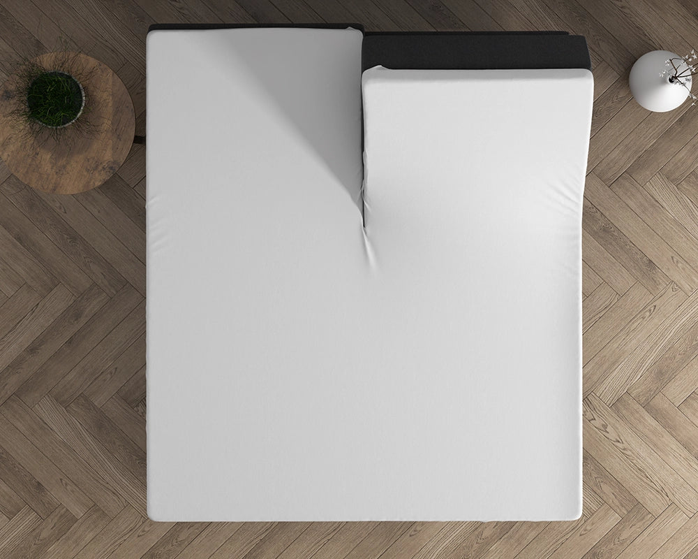 Hoeslaken Splittopper Dubbel Jersey - Wit