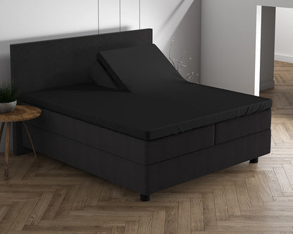 Hoeslaken Splittopper Dubbel Jersey - Zwart