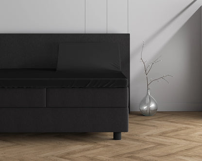 Hoeslaken Splittopper Dubbel Jersey - Zwart