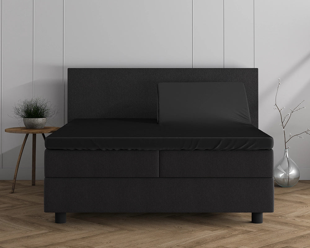 Hoeslaken Splittopper Dubbel Jersey - Zwart