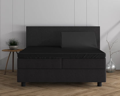 Hoeslaken Splittopper Dubbel Jersey - Zwart