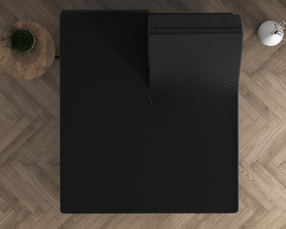 Hoeslaken Splittopper Dubbel Jersey - Zwart