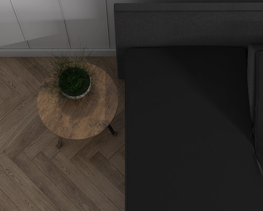 Hoeslaken Splittopper Dubbel Jersey - Zwart