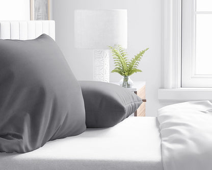 Kussenslopen Flanel - Antraciet (2 stuks)