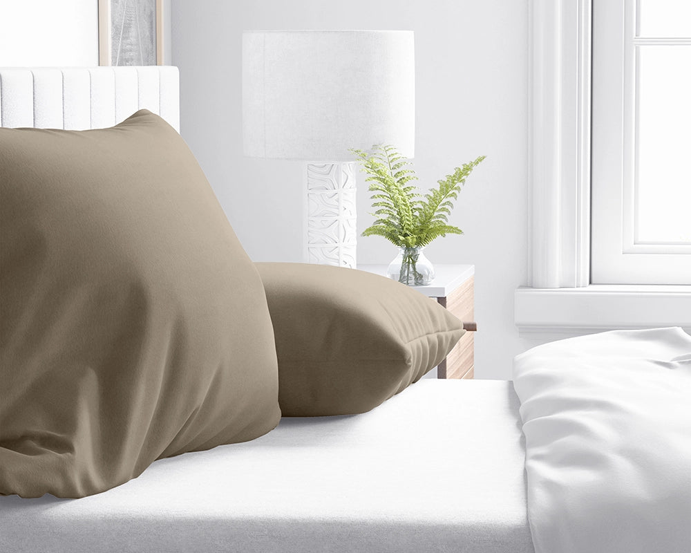 Kussenslopen Flanel - Taupe (2 stuks)