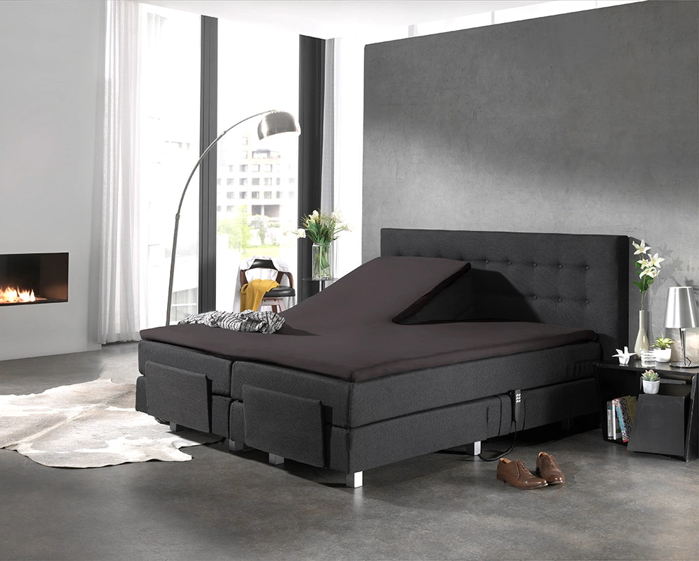 Hoeslaken Splittopper Katoen - Antraciet