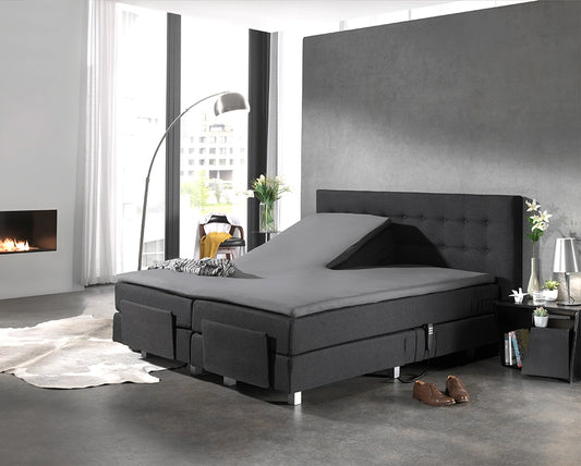 Hoeslaken Splittopper Katoen - Grijs