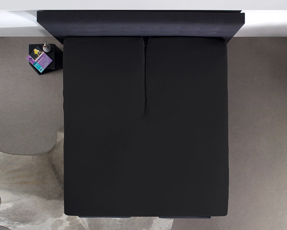 Hoeslaken Splittopper Katoen - Zwart