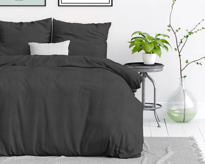 Dekbedovertrek Stone Washed Antraciet