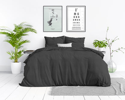 Dekbedovertrek Stone Washed Antraciet