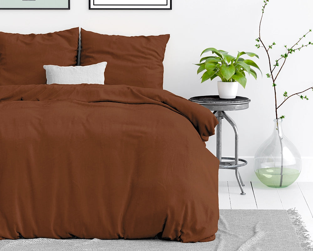 Dekbedovertrek Stone Washed Bruin