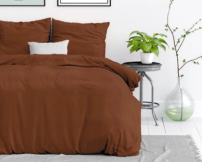 Dekbedovertrek Stone Washed Bruin