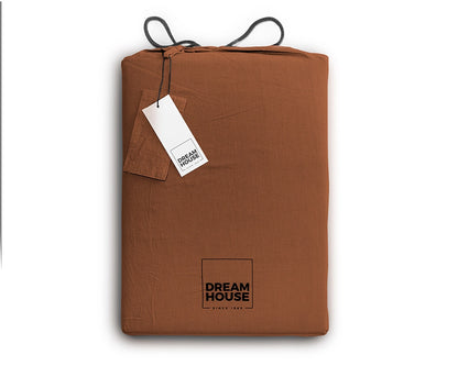 Dekbedovertrek Stone Washed Bruin
