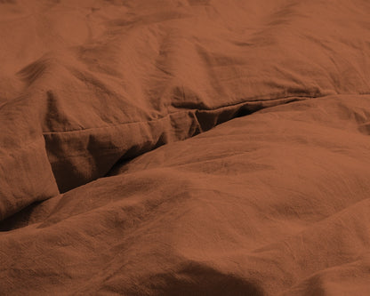 Dekbedovertrek Stone Washed Bruin