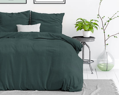 Dekbedovertrek Stone Washed Donker Groen