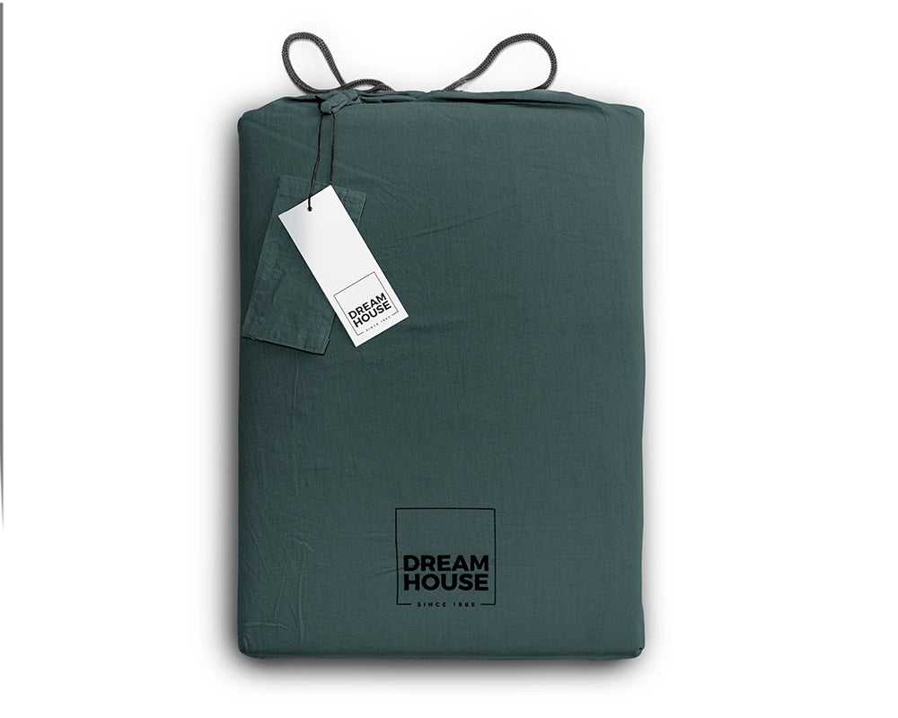 Dekbedovertrek Stone Washed Donker Groen