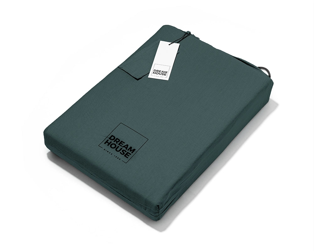 Dekbedovertrek Stone Washed Donker Groen