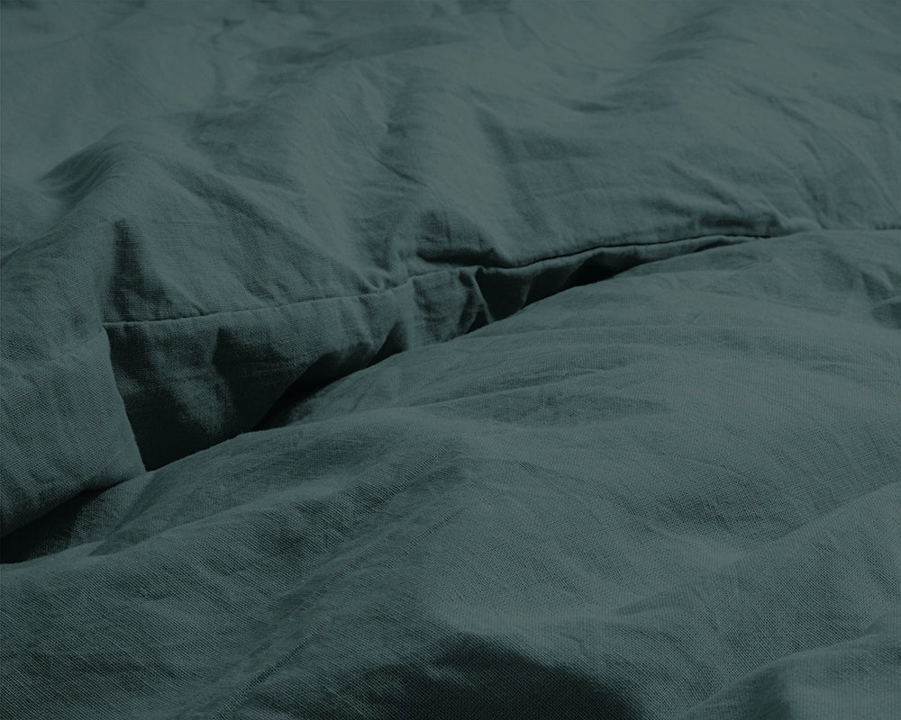 Dekbedovertrek Stone Washed Donker Groen