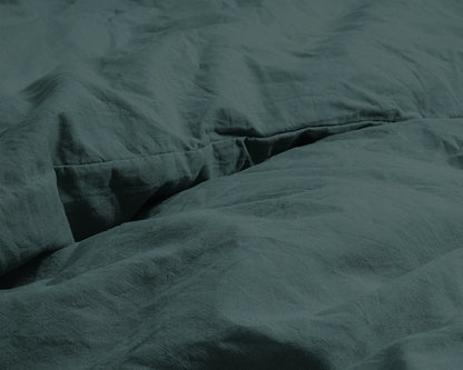 Dekbedovertrek Stone Washed Donker Groen