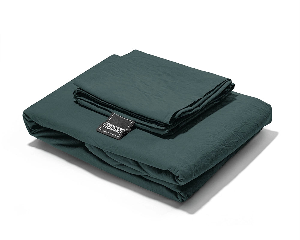 Dekbedovertrek Stone Washed Donker Groen