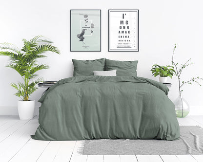 Dekbedovertrek Stone Washed Groen