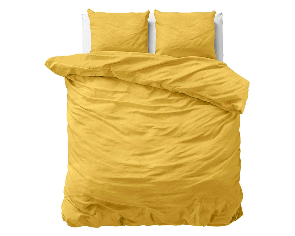 Dekbedovertrek Stone Washed Geel