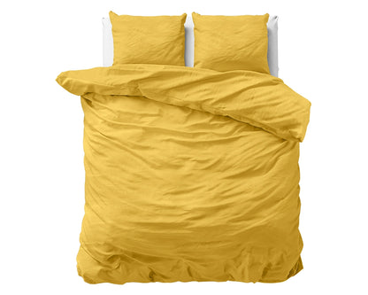 Dekbedovertrek Stone Washed Geel