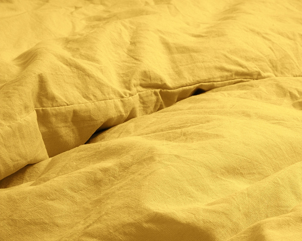 Dekbedovertrek Stone Washed Geel