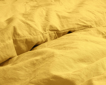 Dekbedovertrek Stone Washed Geel