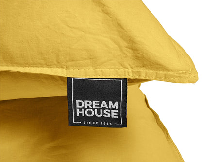 Dekbedovertrek Stone Washed Geel