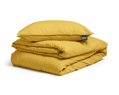 Dekbedovertrek Stone Washed Geel